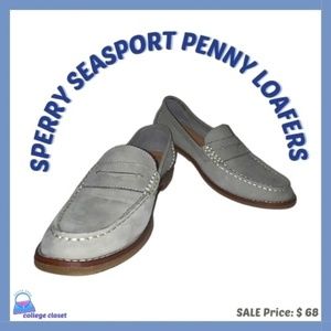 Sperry Grey Penny Loafers